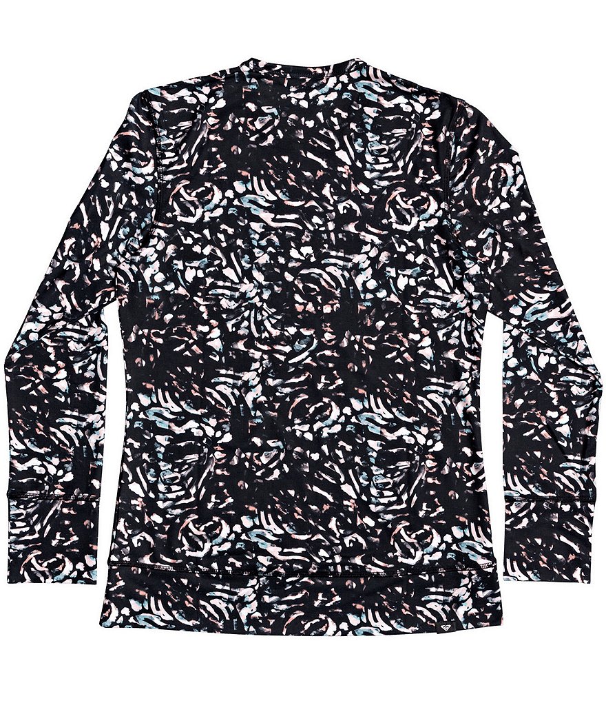 Roxy Daybreak Technical Base Layer True Black Print Snow Ski Top