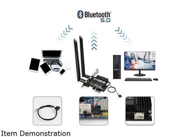 EDUP WiFi 6 Card AX 3000Mbps PCIe Network Card AX200 802.11AX 2.4Ghz/5.8Ghz with Bluetooth 5.0 & Heat Sink Wireless PCI Express Wi-Fi Adapters Dual Band Antenna for Windows 10 64-bit