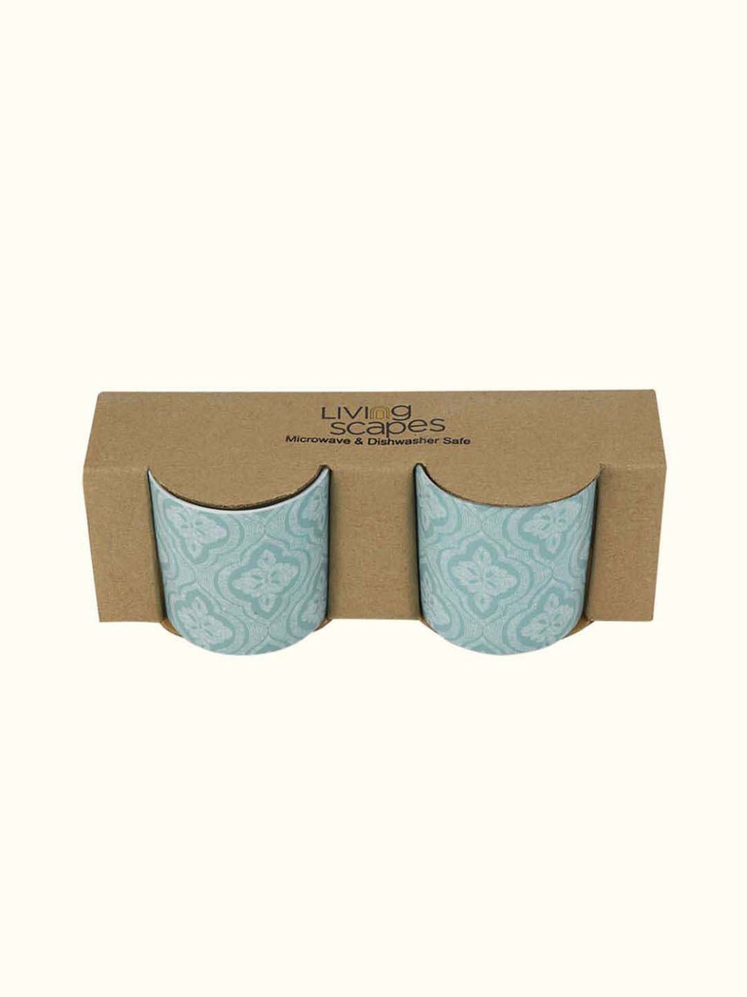 Living Scapes by Pantaloons Blue Bone China Cups (0.22 L) - Set of 2