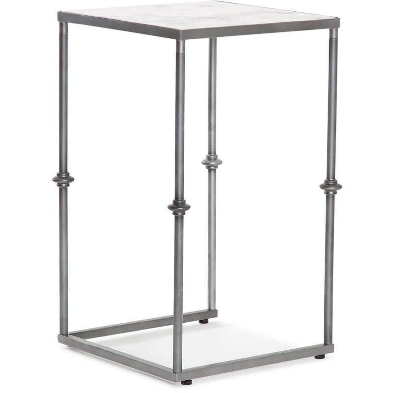 Berlin Solid Marble Side Table White - Finch