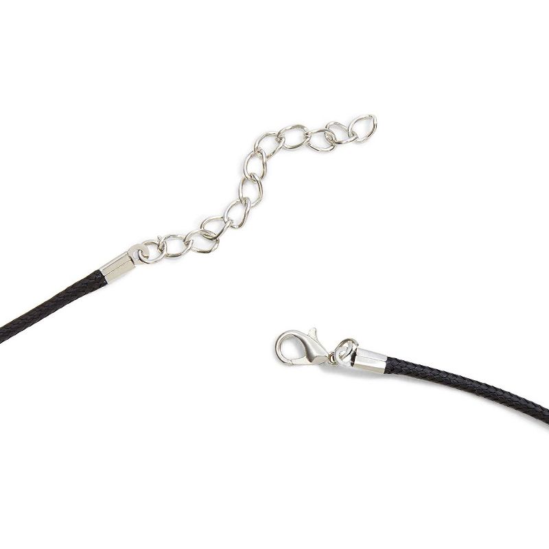 Zodaca 3 Pack Gemstone Crystal Pendant Necklace with Leather Cord, 3 Colors, 19"