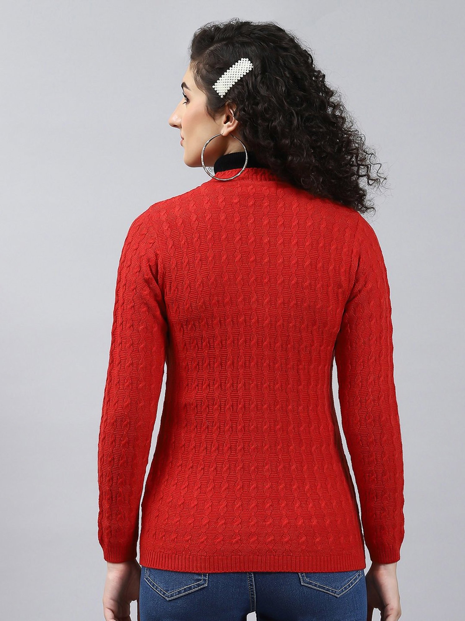 Monte Carlo Red Self Design Cardigan