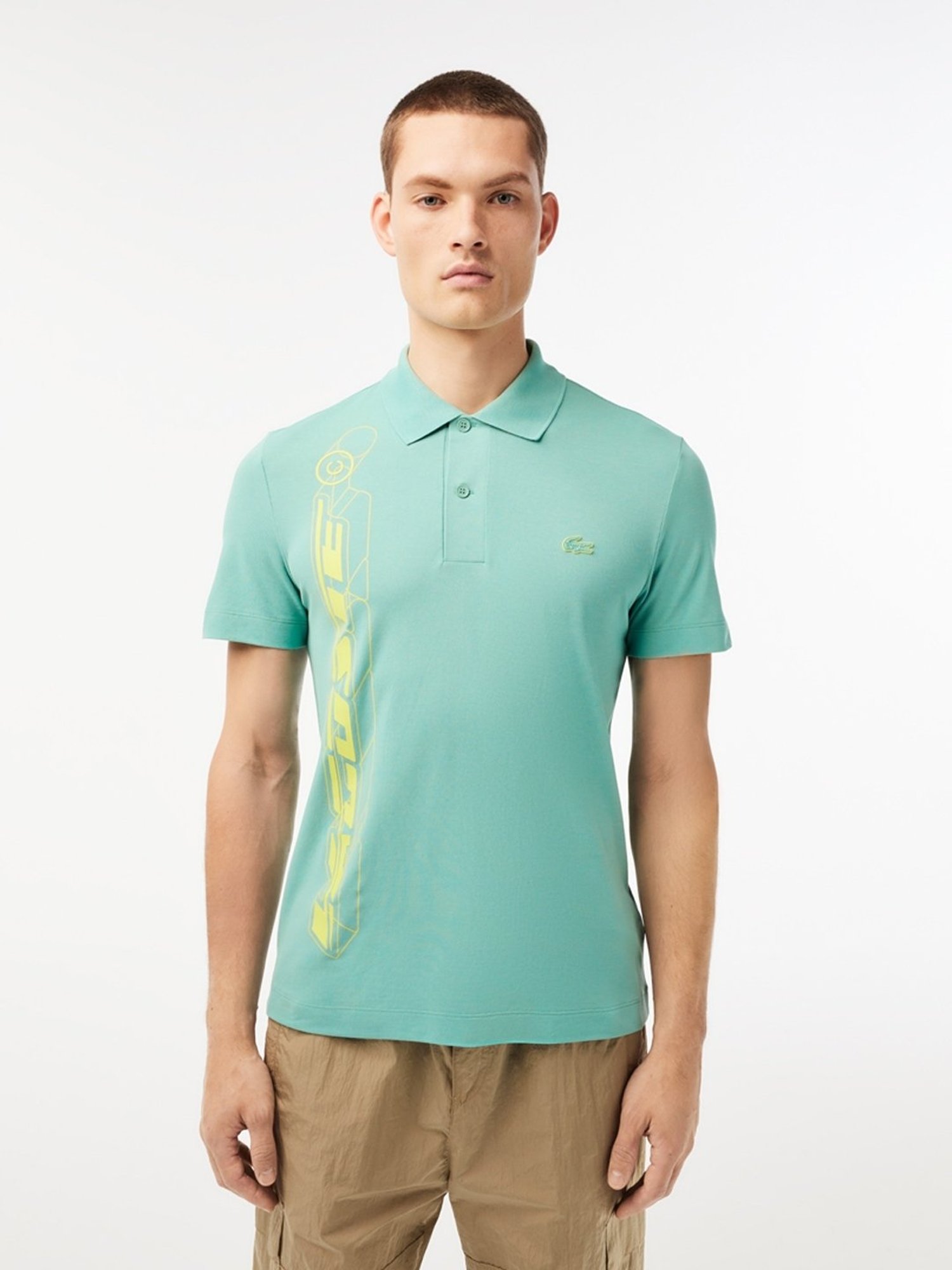 Lacoste Green Regular Fit Printed Polo T-Shirt