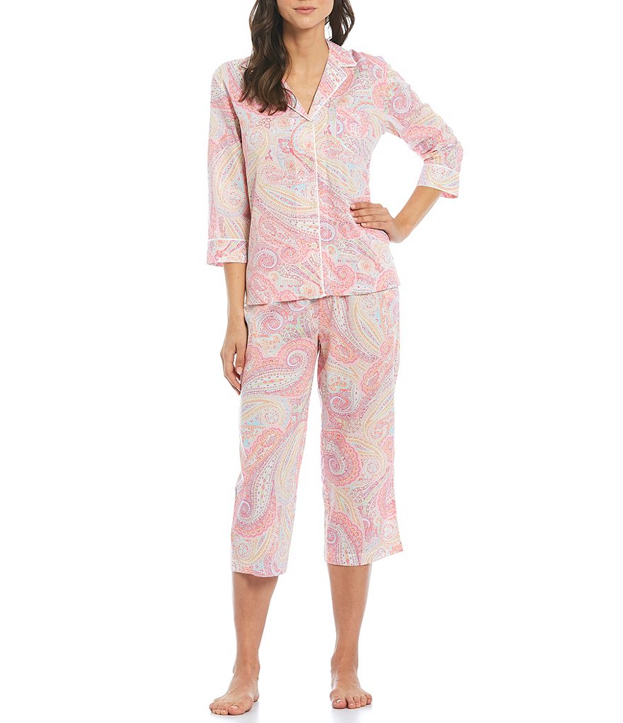 Lauren Ralph Lauren Classic Notch-Collar Sateen Coordinating Pajama Set