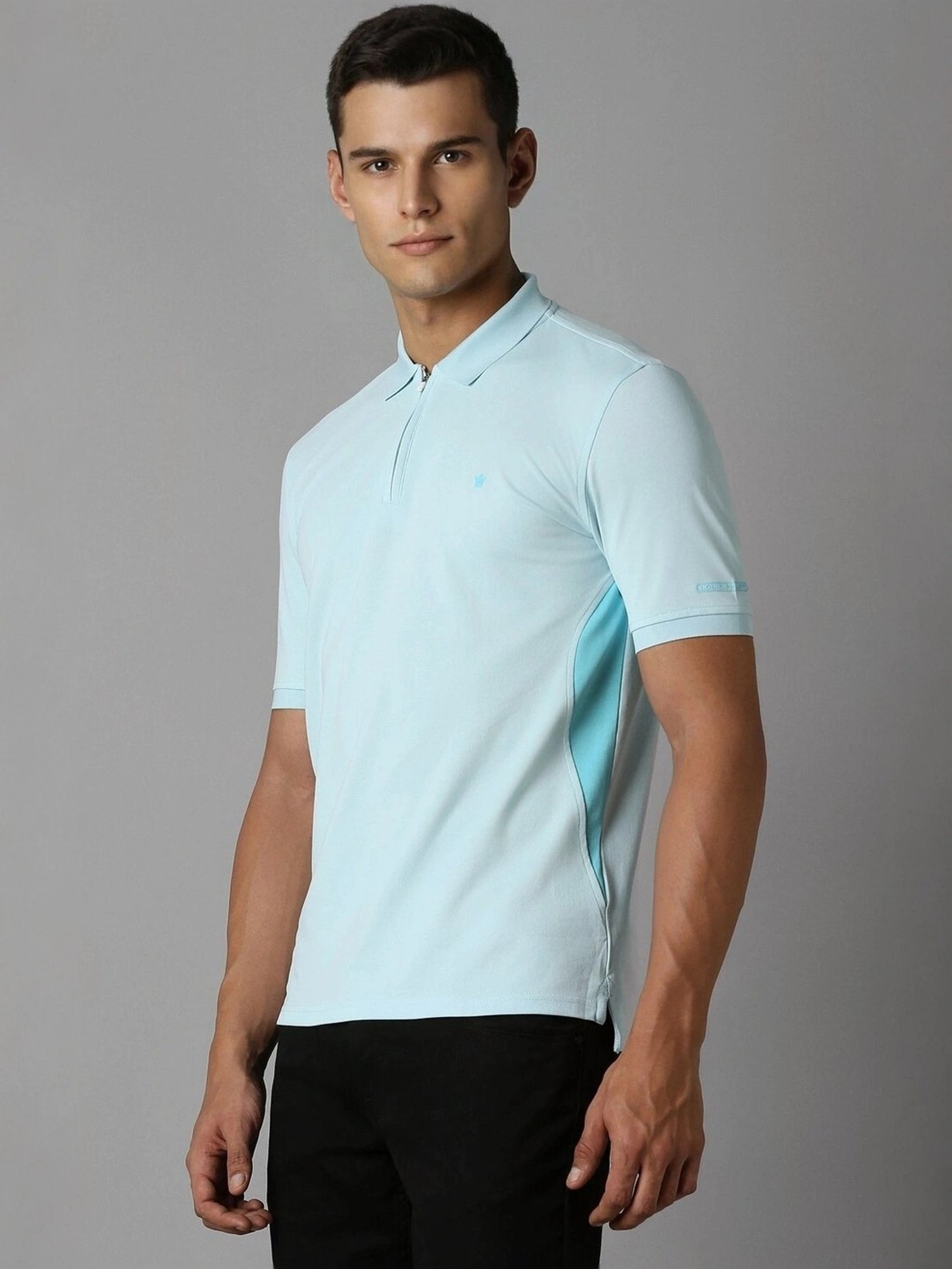 Louis Philippe Blue Regular Fit Polo T-Shirt