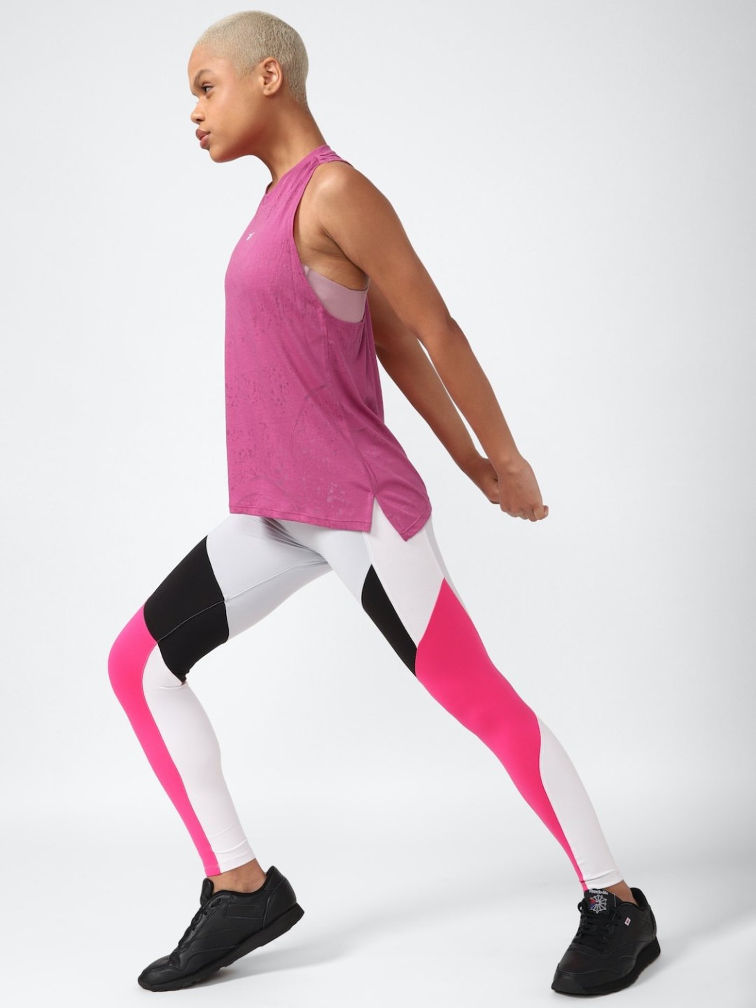 Reebok Pink Logo Print Tank Top