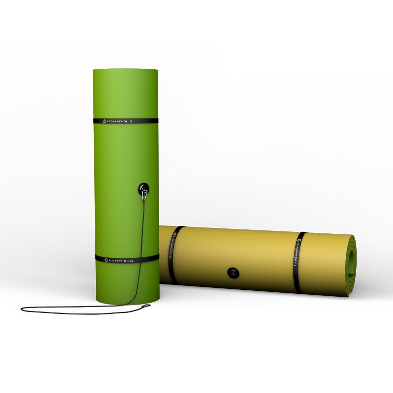 Floatation iQ Floating Oasis 15 x 6 Foot Foam Island Water Pool Lake Lounger Play Pad Mat, Lime and Yellow