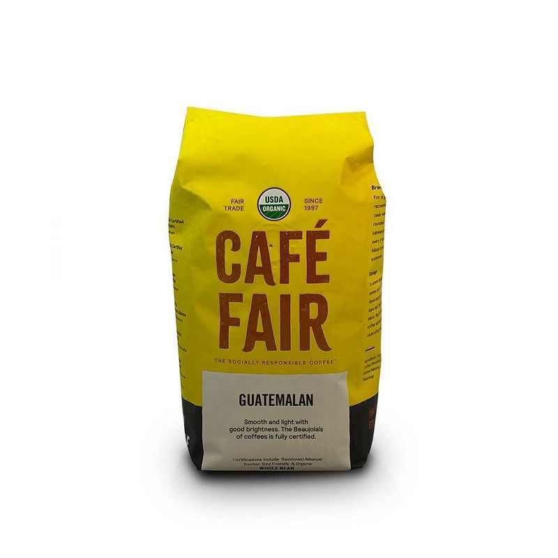 Cafe Fair Guatemalan Organic Shade Grown Light Roast Whole Bean Coffee - 12oz