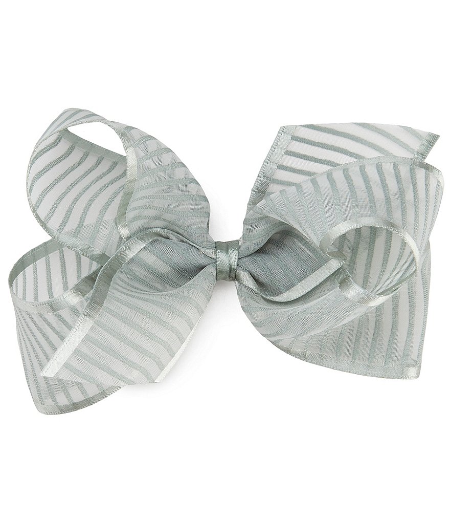 Copper Key Patterned Sparkle and Grosgrain Overlay King Bow