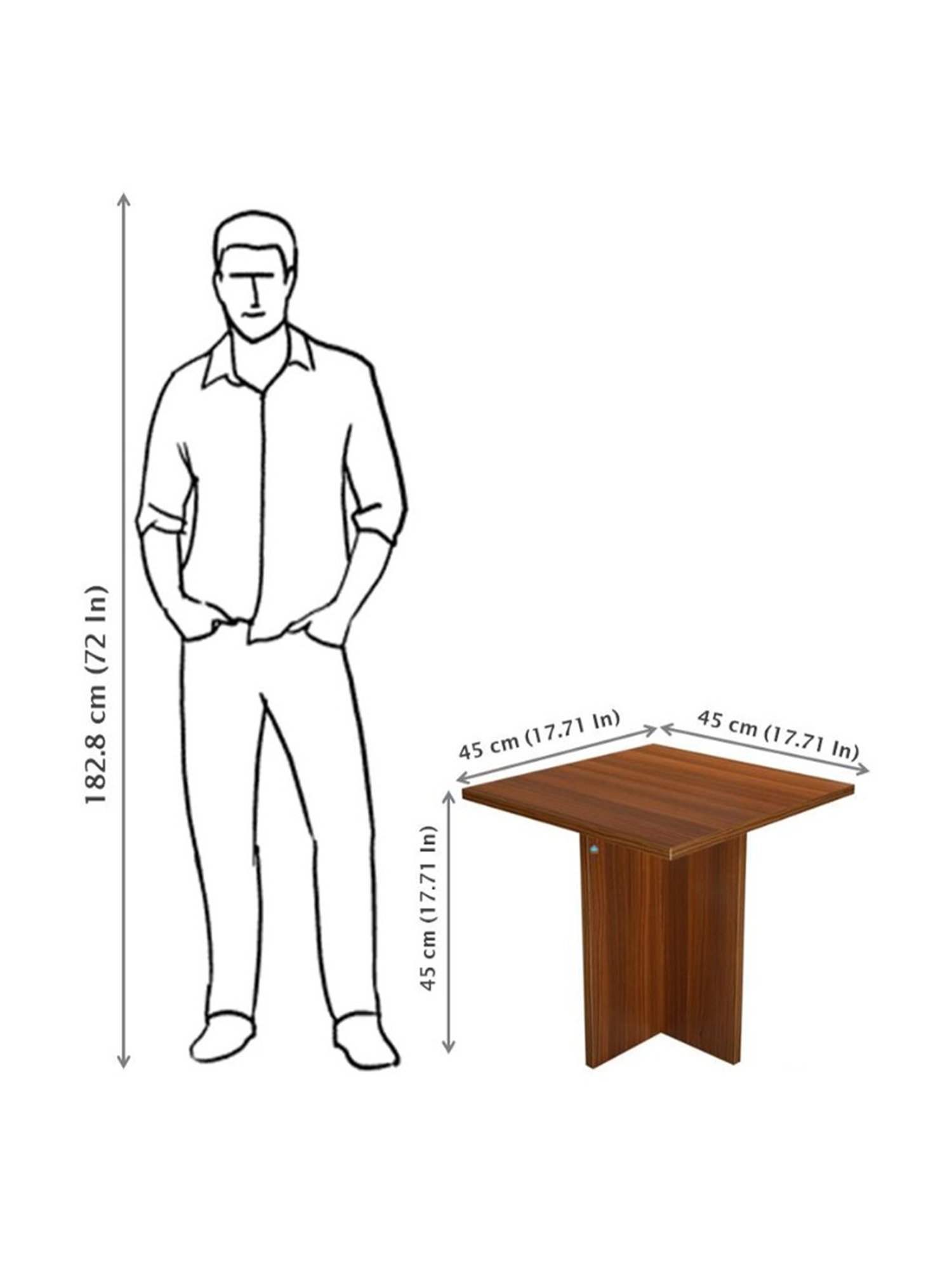 Delite Kom Pine Acacia Dark Engineered Wood Side Table