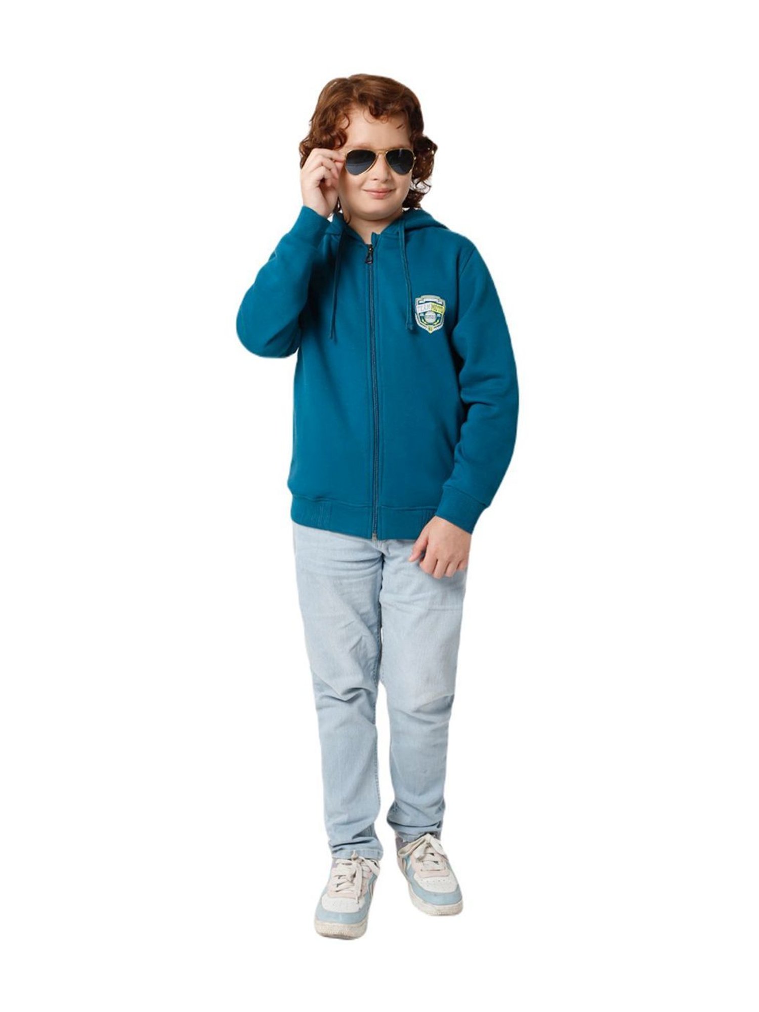Proteens Kids Caribbean Blue Regular Fit Full Sleeves Jacket