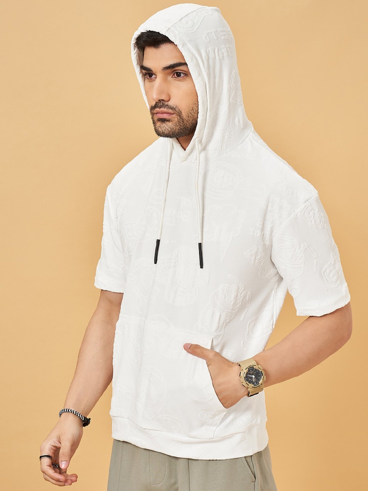 Street 808 By Pantaloons White Loose Fit T-Shirt