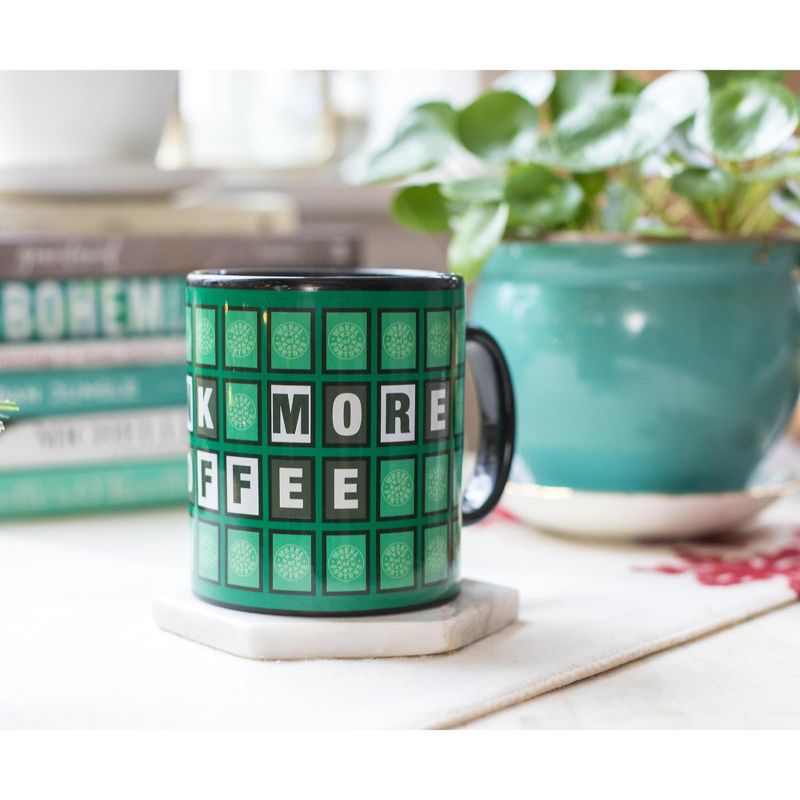 Just Funky Wheel of Fortune "Drink More Coffee" Color-Changing Mug | Holds 16 Ounces