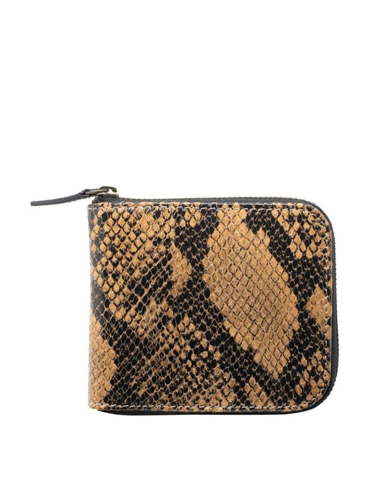 Tohl Beige Casual Leather Bi-Fold Wallet for Men