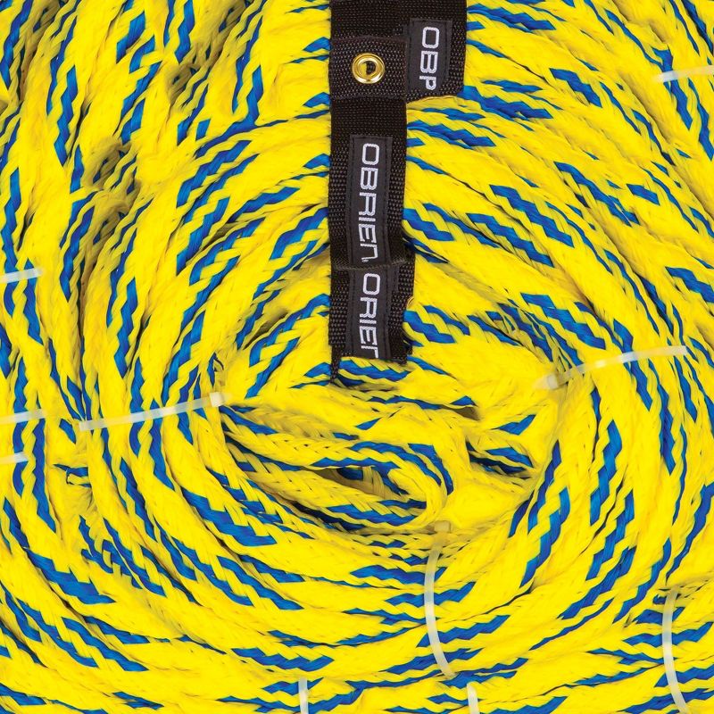 OBrien 60 Foot Long 4100 Pound 4 Person Floating Tube Tow Rope, Blue & Yellow