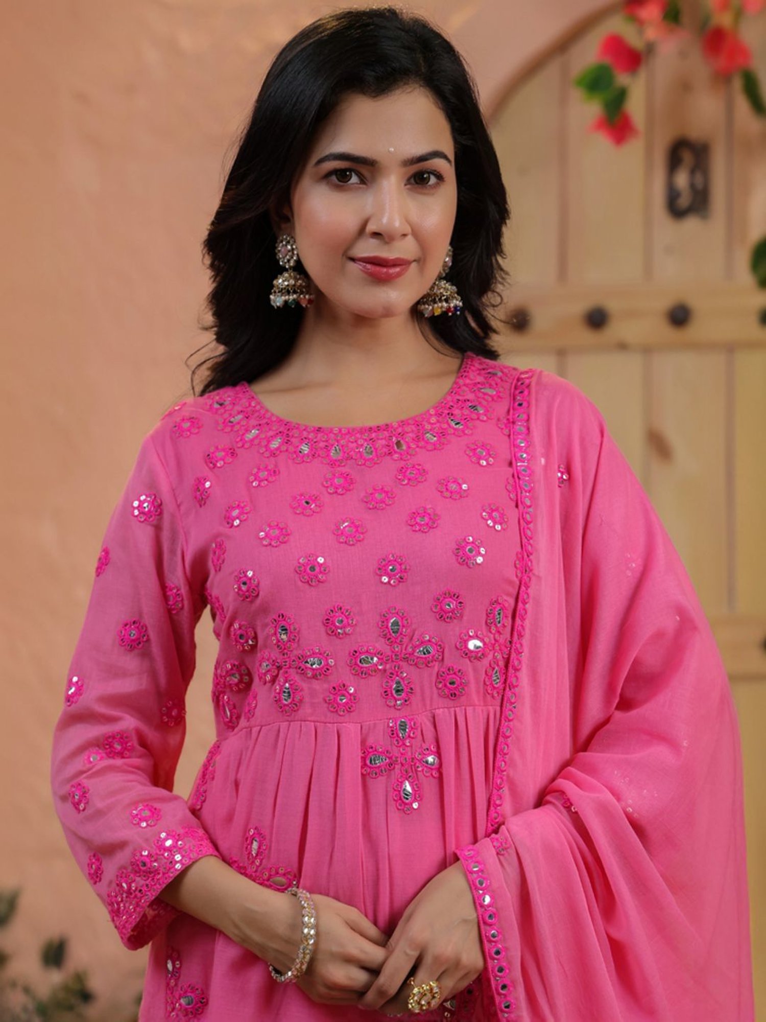 URBAN MYSTIC Black Rayon Embroidered Kurta & Sharara Set