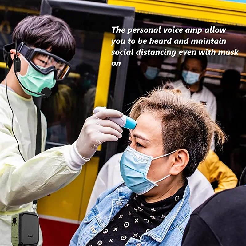 Voice Amplifier Personal Portable Microphone Headset 18W Hear Loud All in One Bluetooth Speaker Waterproof Recording AUX Jack for Teachers Outdoor Speech Tour Guide