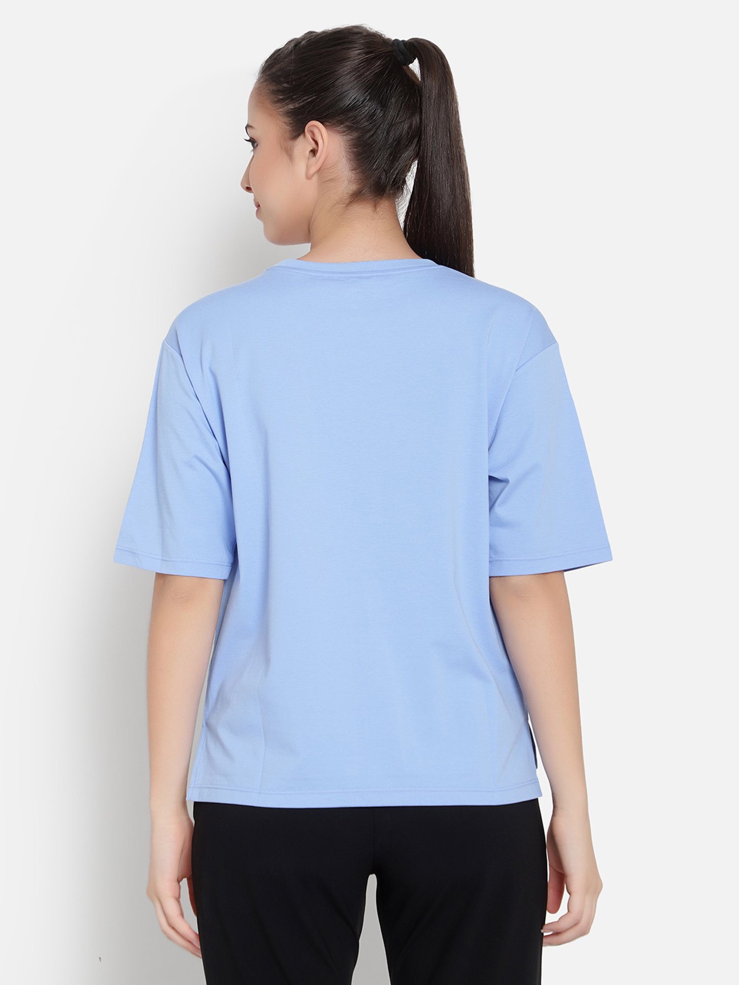 Anta Blue Cotton Printed Sports T-Shirt