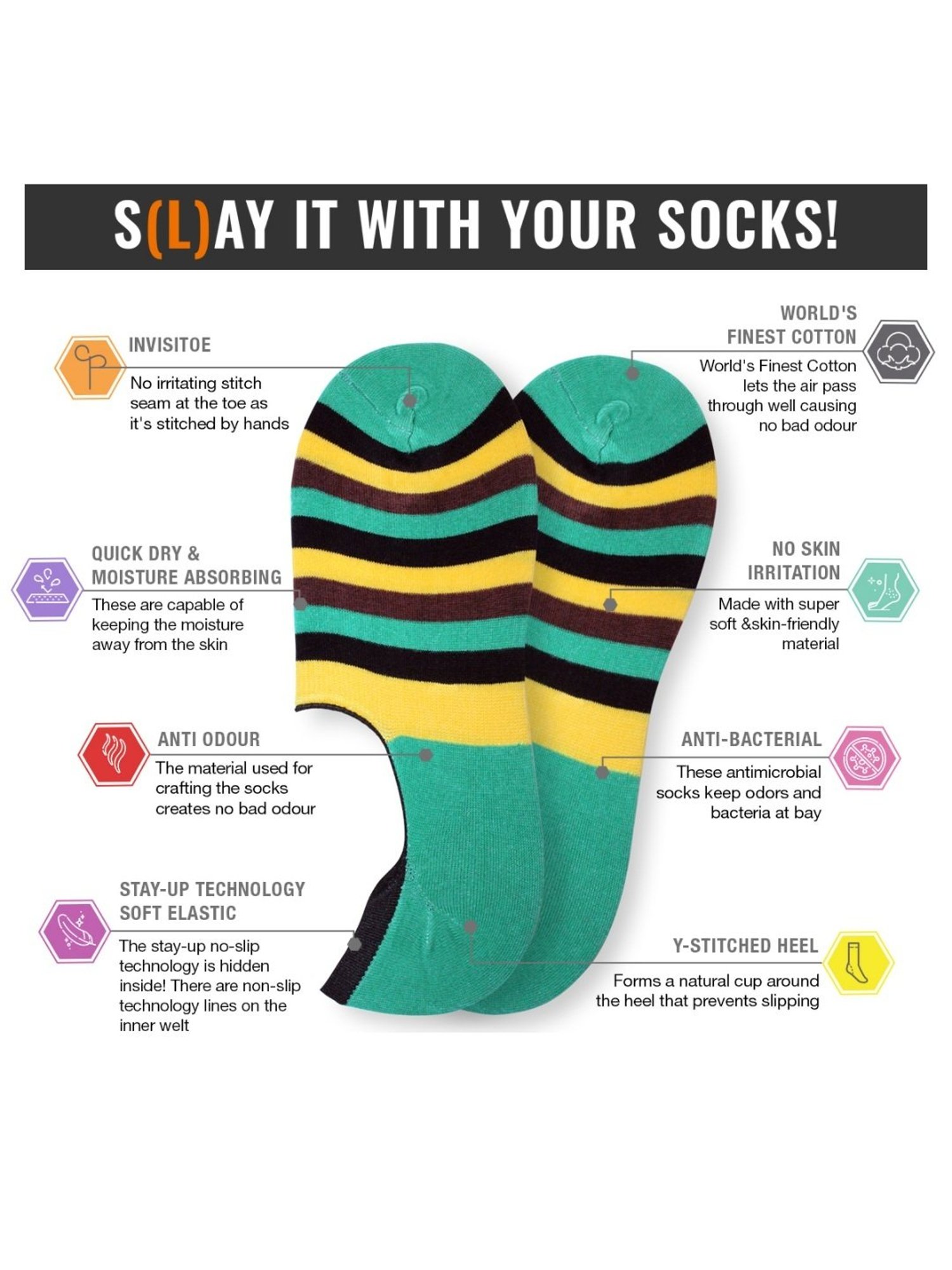 Man Arden Multicolor Striped Socks