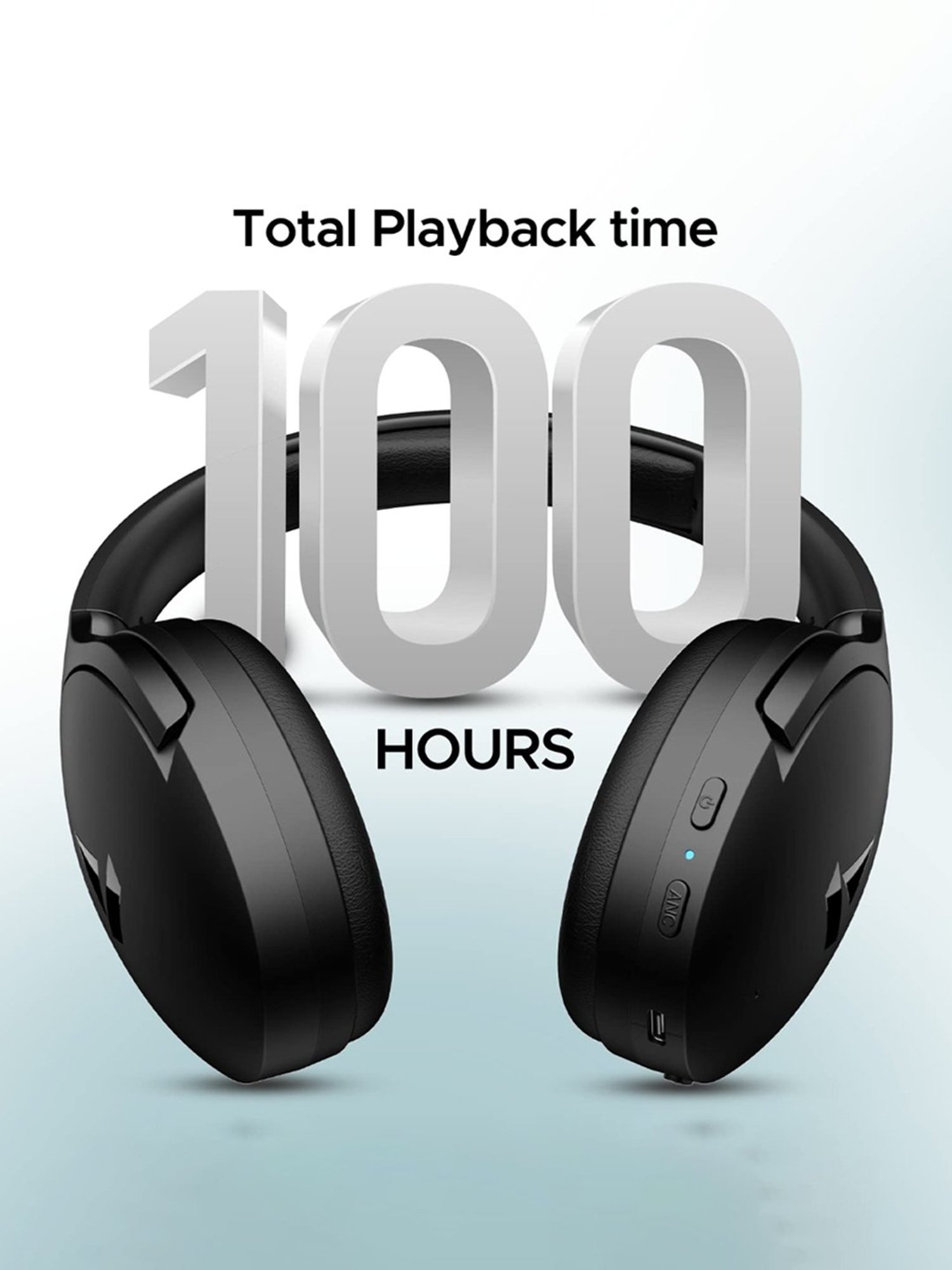 Boat Rockerz 551ANC Active Noise Cancellation Headphones with Upto 100H Playtime (Stellar Black)