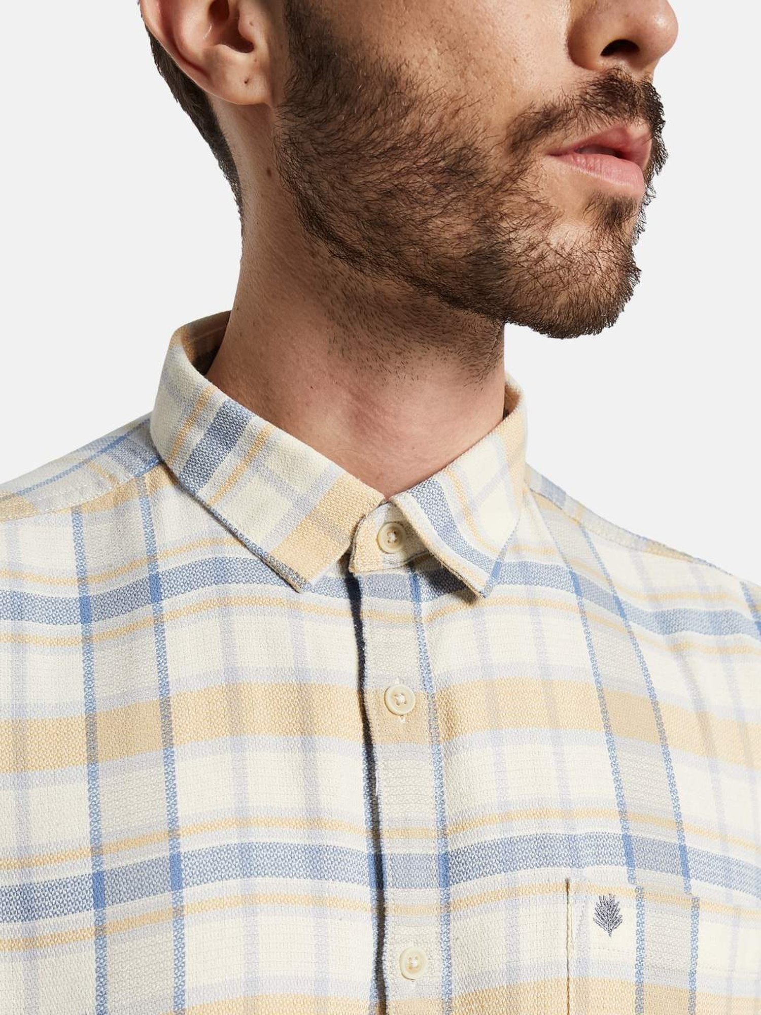 Mettle Mustard Cotton Regular Fit Checks Shirt