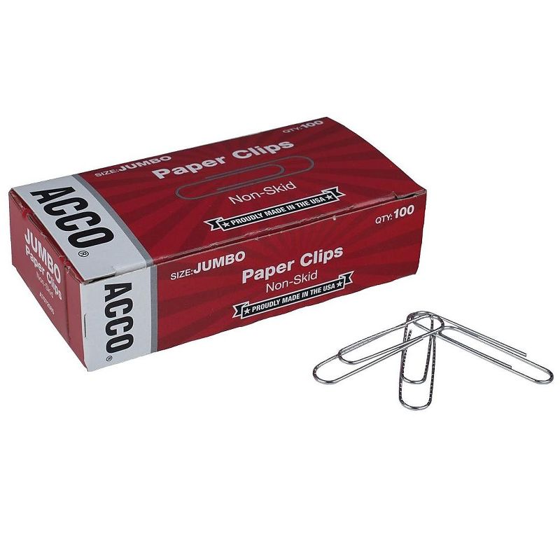 ACCO Economy Jumbo Paper Clips Silver 100/Box (A7072585) 147454