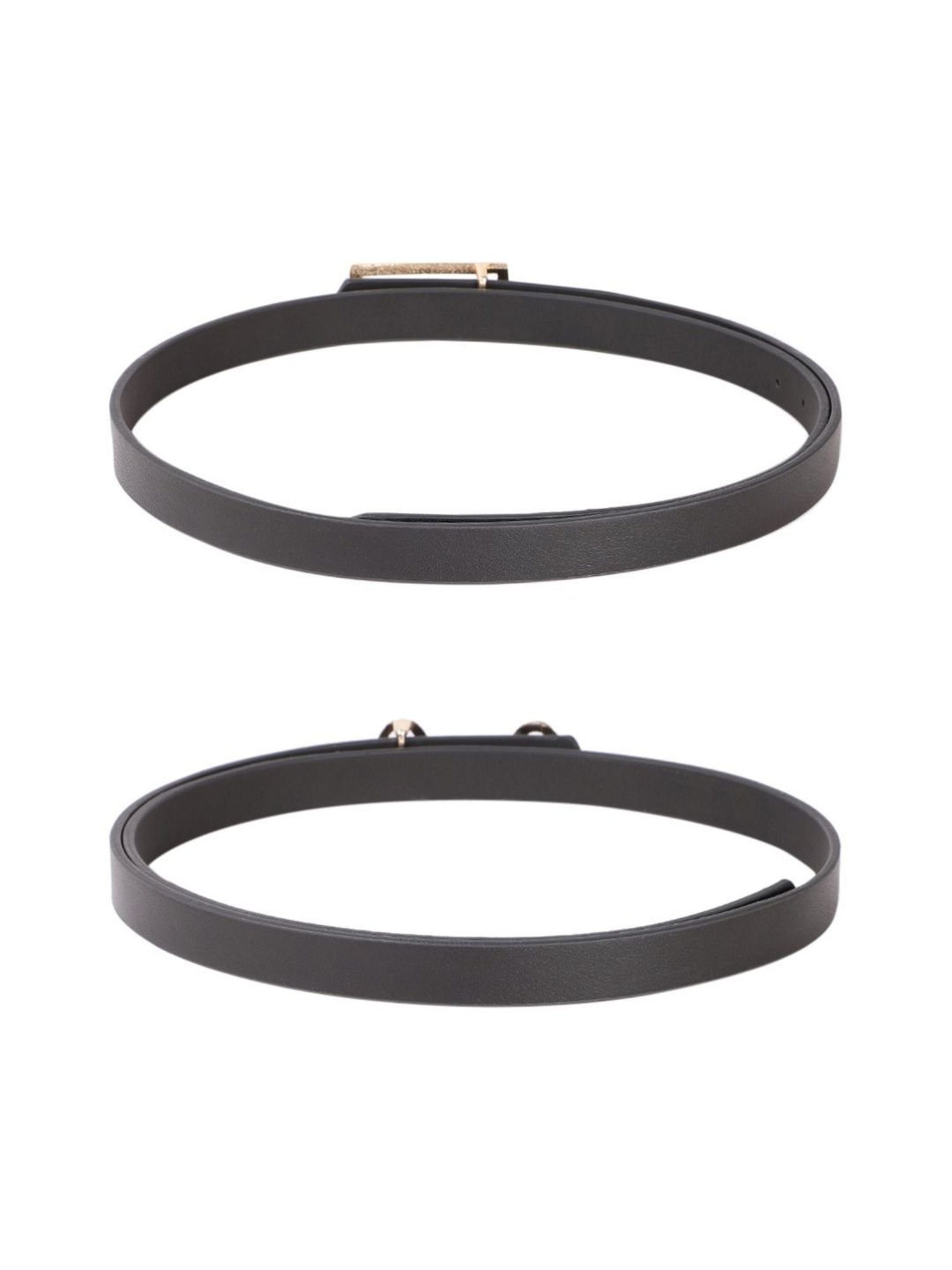 Antony Morato Black Leather Solid Waist Belt