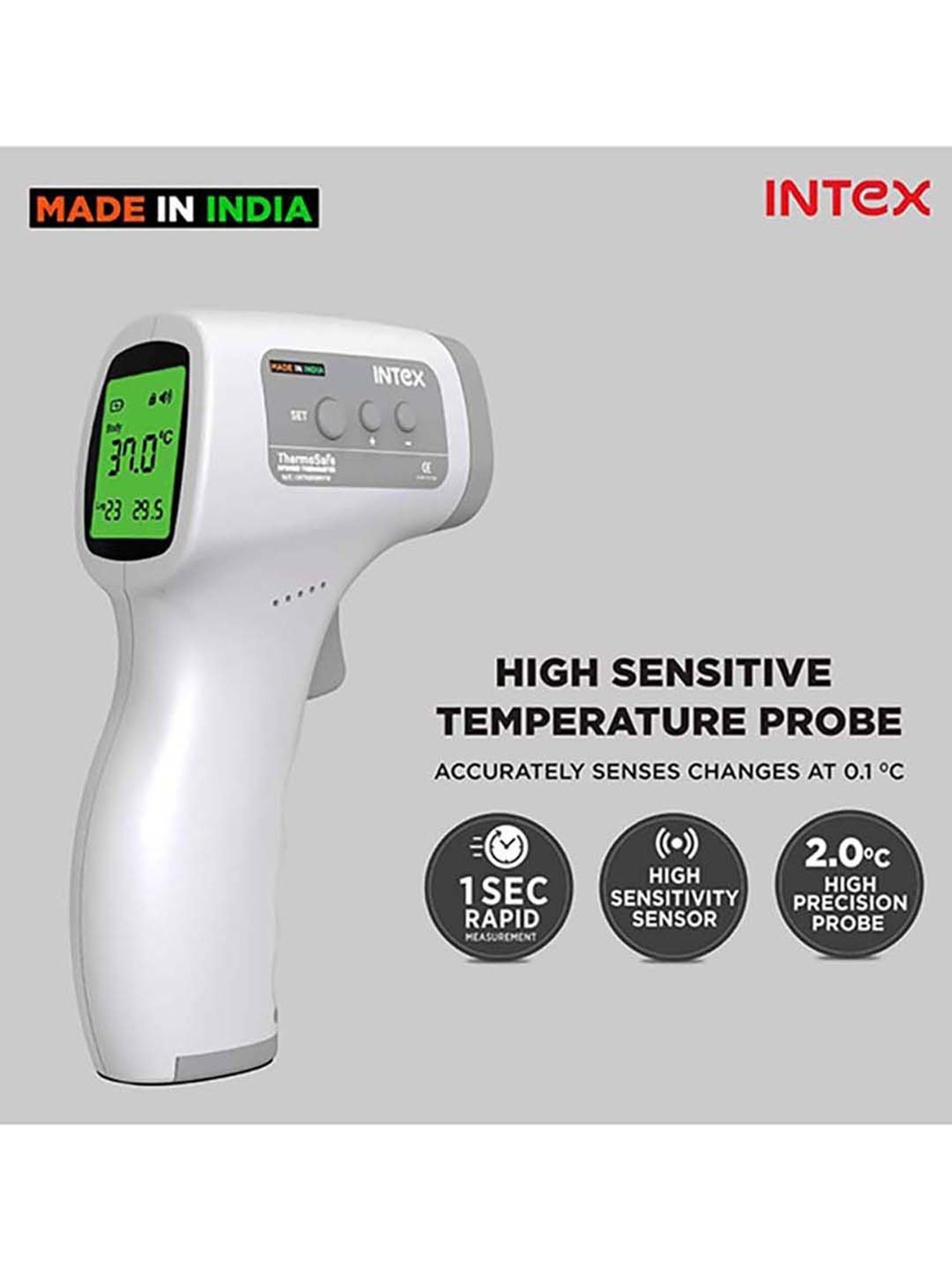 Intex Digital Infrared Thermometers (White and Grey)