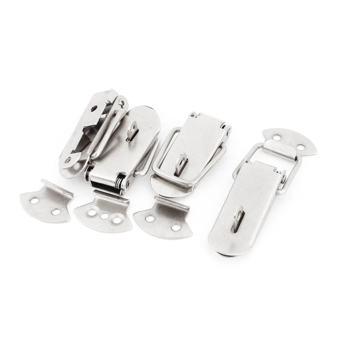 Unique Bargains Toolbox Replacement Spring Loaded Toggle Latch 3" Length Silver Tone 4 Sets