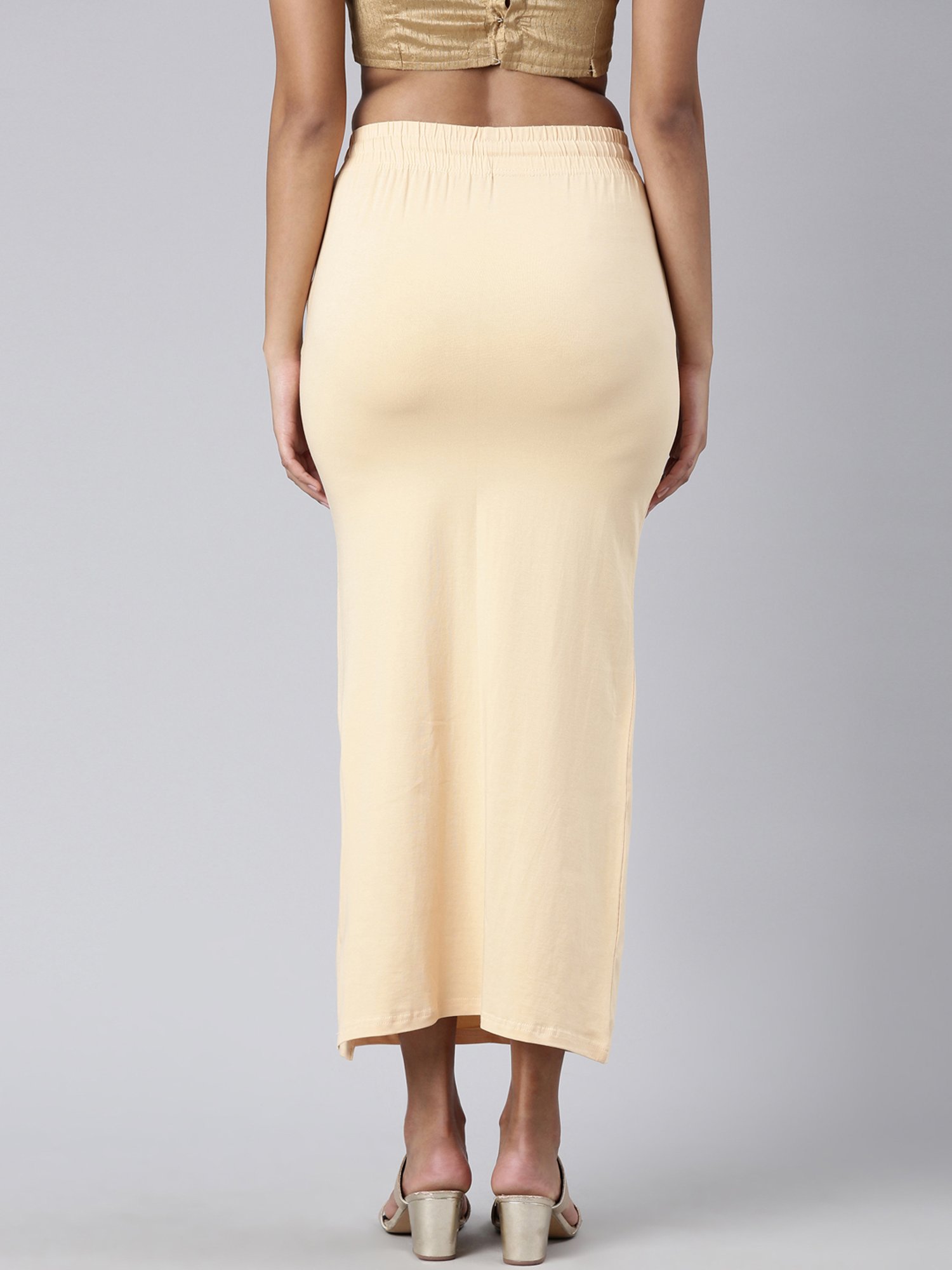 JCSS Cream Cotton Saree Shapewear