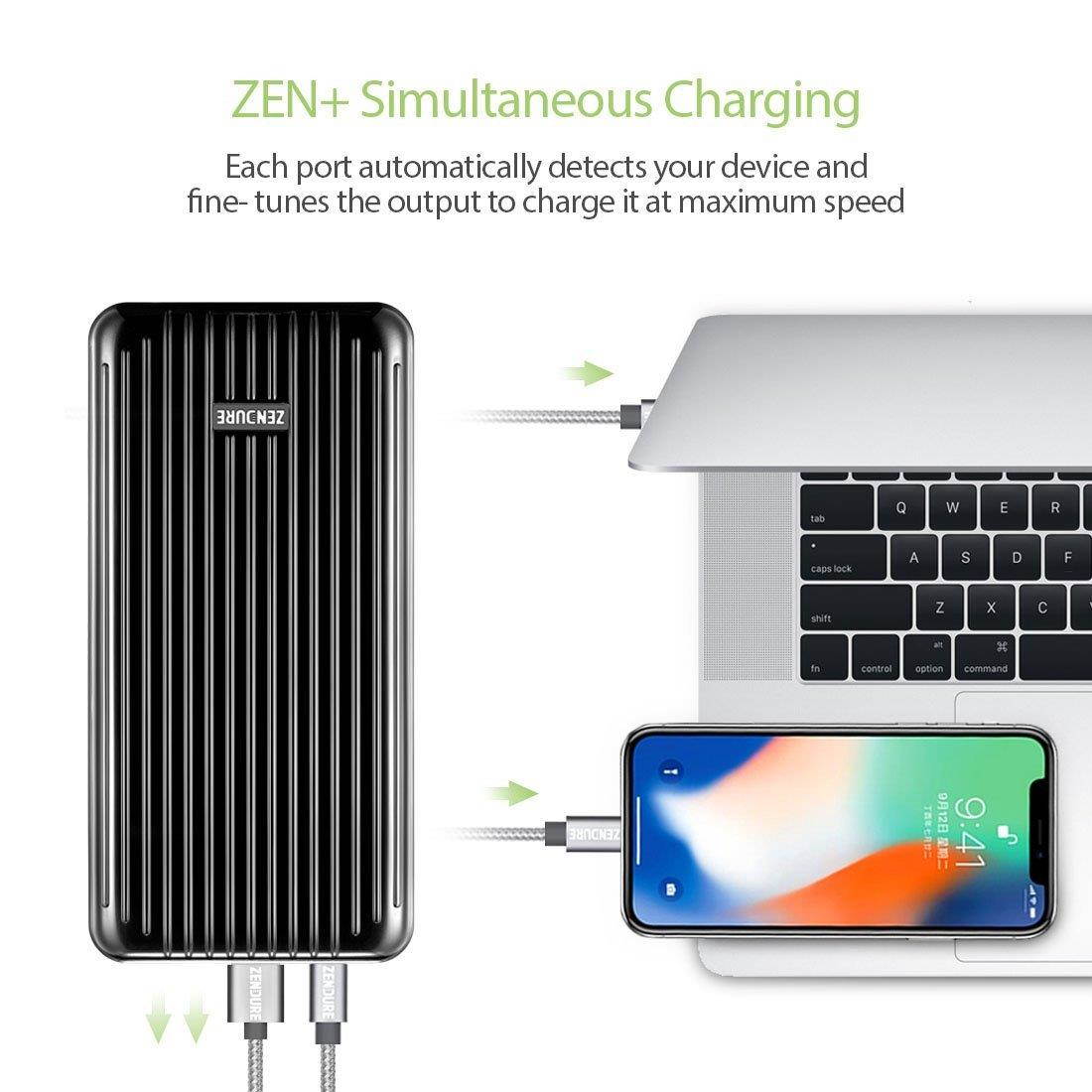 Zendure A6PD 20,100 mAh Portable Charger with USB-c input/output - Black