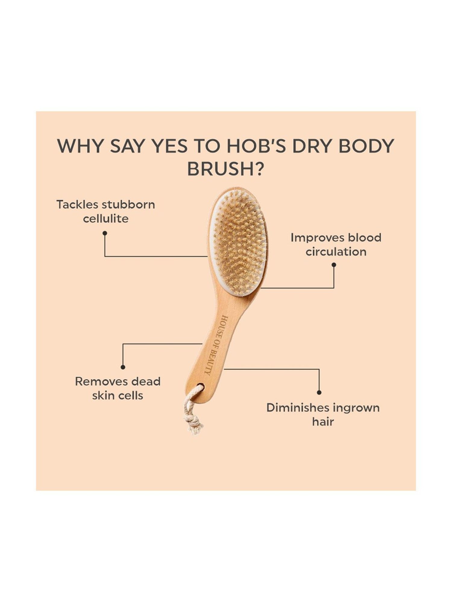 House of Beauty Dry Brush - For Cellulite - 140 gm