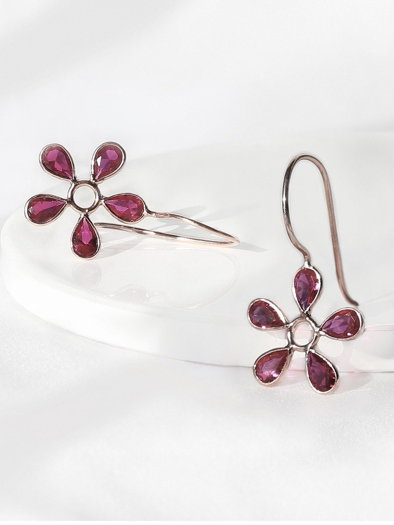 GIVA 92.5 Sterling Silver Golden Cherry Blossom Earrings for Women