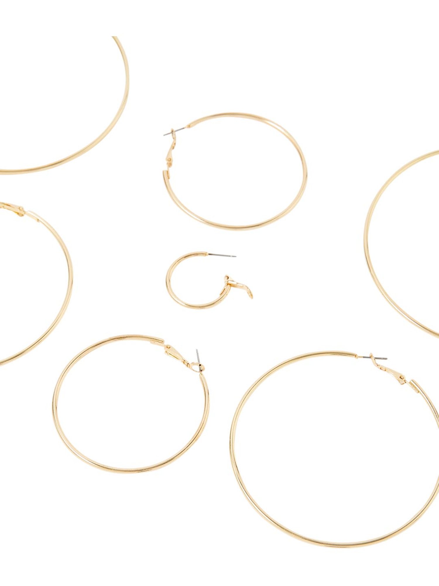 Accessorize London Golden Hoop Earrings (Set of 4)