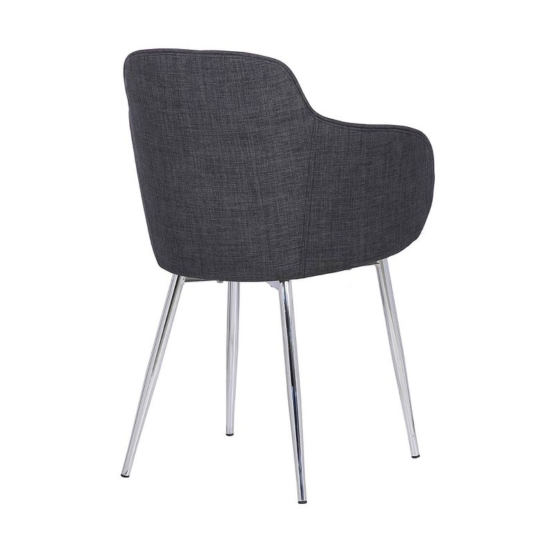 Tammy Contemporary Dining Chair Chrome/Charcoal - Armen Living