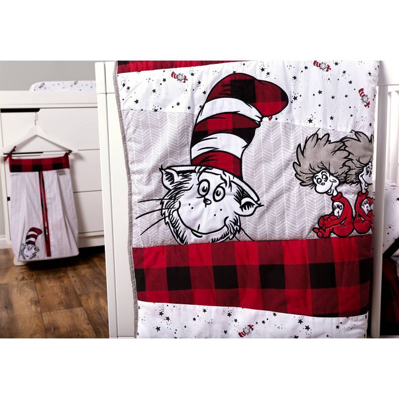 Dr. Seuss Lumberjack Cat in the Hat 5 Piece Crib Bedding Set