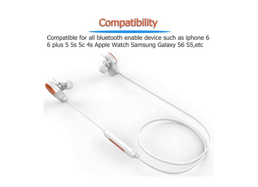 D8 Sporty Wireless Bluetooth Headsets CSR 4.0 Premium Sweatproof 3D Surround Stereo Speaker, CVC 6.0 Noise-Canceling,In-line Microphone Hands-Free Call & Music Streaming