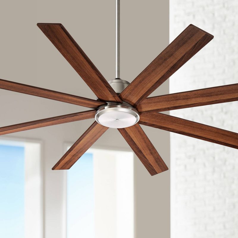60" Casa Vieja Modern Ceiling Fan with Remote Brushed Nickel Walnut Blades for Living Room Kitchen Bedroom Family Dining
