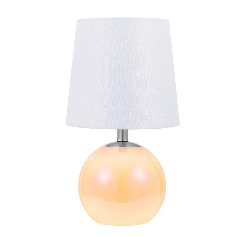 16" Iridescent Glass Table Lamp With Nightlight White (Includes LED Light Bulb) - Cresswell Lighting
