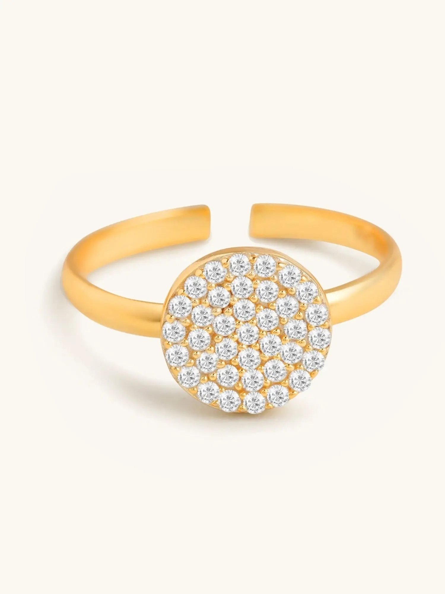 Mabel 92.5 Sterling Silver 18k Gold-Plated Cluster Circle Adjustable Ring