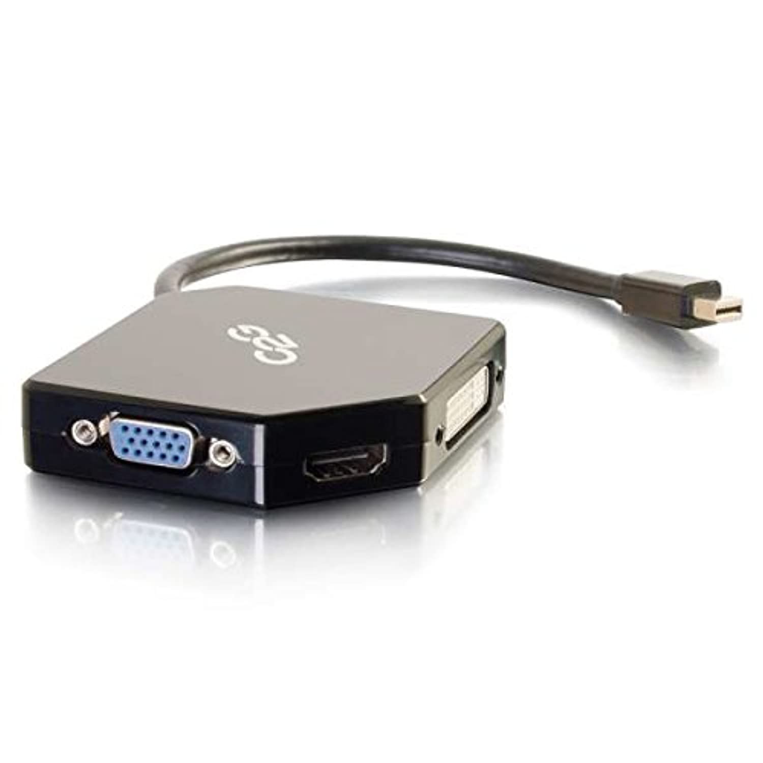 C2G 54341 Mini DisplayPort to 4K UHD HDMI, VGA, or DVI Adapter Converter, Black