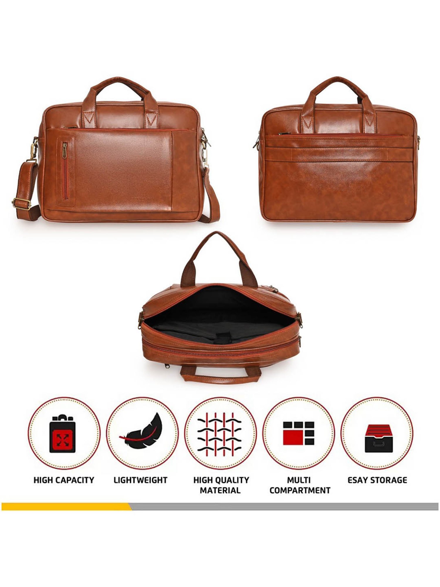 Priority Tan Synthetic Large Messenger Bag