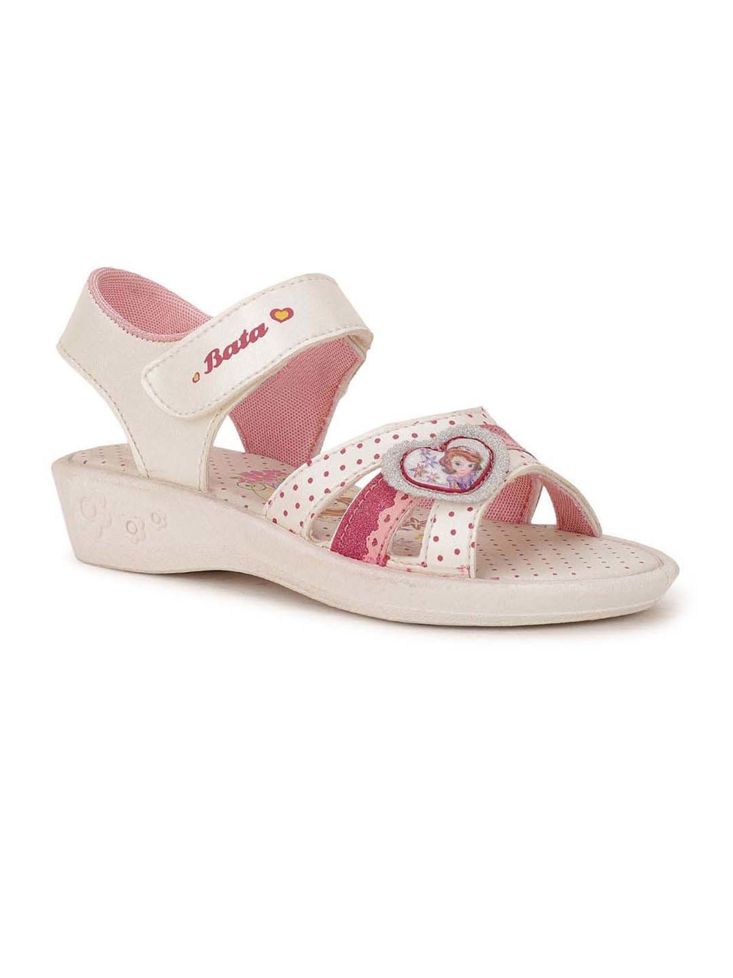 Bubblegummers by Bata Kids White & Red Ankle Strap Sandals