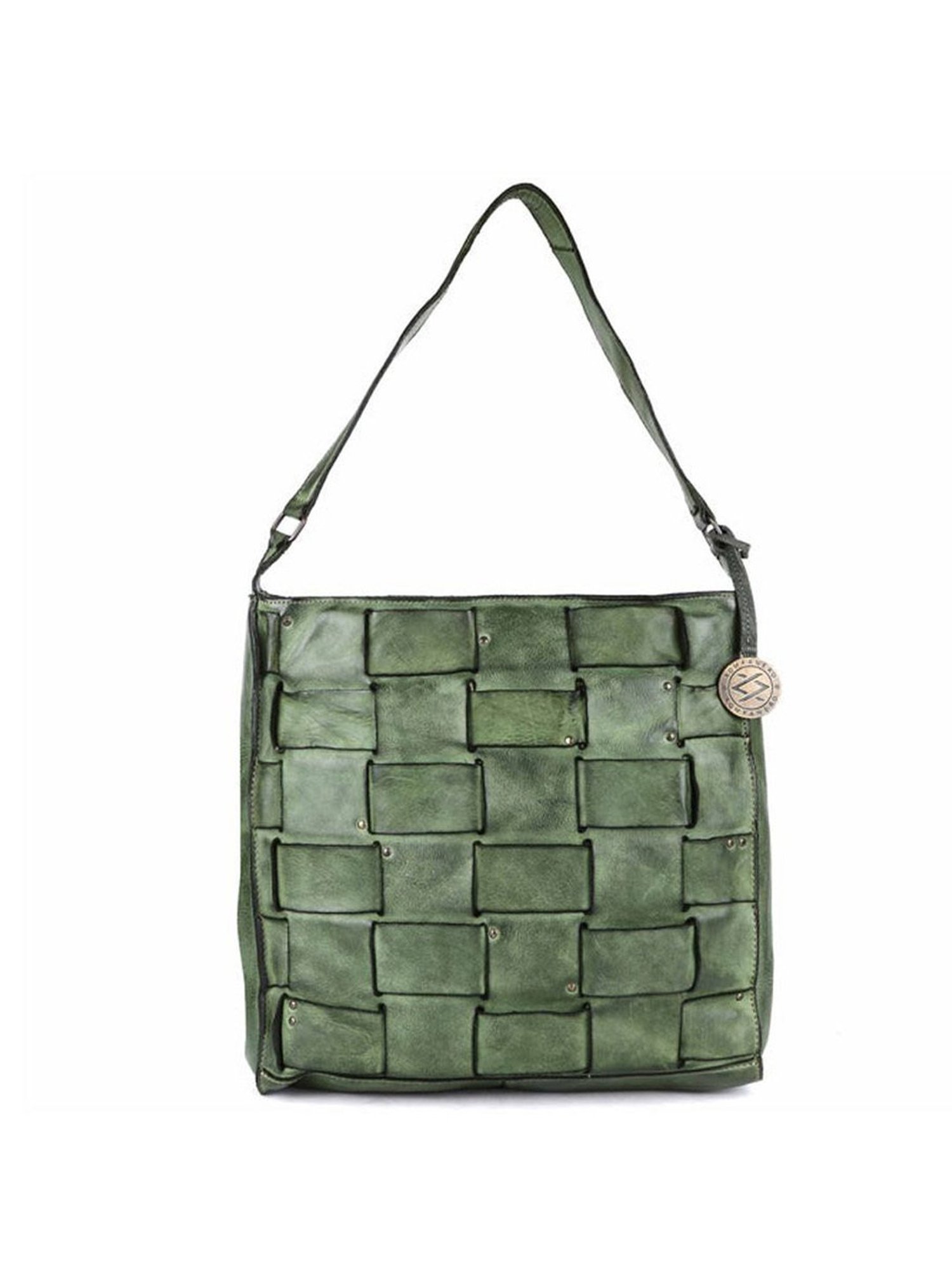 KOMPANERO Rochelle Sage Leather Textured Shoulder Handbag