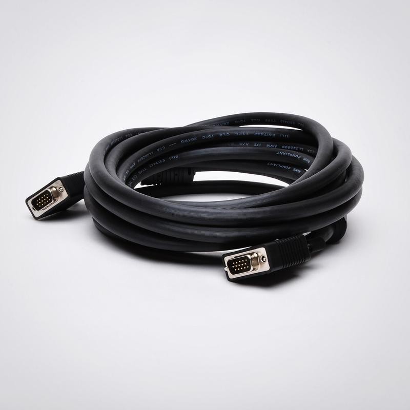 Firefold VGAF-10MM-BLK -10-Foot VGA/SVGA Male to Male Extension Double Shielded Cable with Dual Ferrites  - computer - switch or splitter with VGA female port -Male to Male  , Black (10 Foot, 3 Meter)