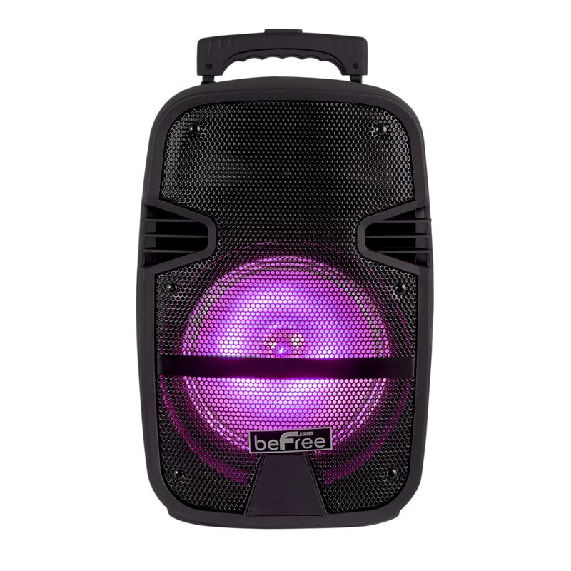 beFree Sound 8in 400 Watt Bluetooth Portable Party PA Speaker System with Illuminating Lights