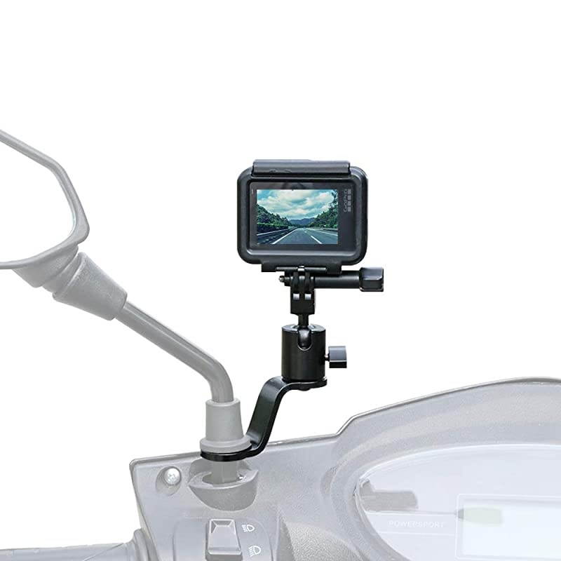 Motorcycle Rearview Mirror Mount Holder Motorcycle Fixed Holder Mount for Gopro Hero 8765 BlackYIAKASOSJCAMDJI Osmo Action Cameras Perfect Motorcycle Sports Camera Holder Bracket
