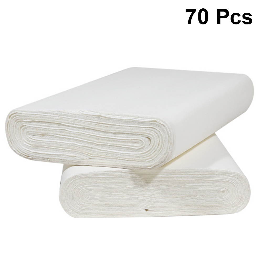 70pcs Chinese Art Paper Calligraphy Painting Semi-raw Semi-cookded Drawing Paper Ancient Paper Rice Paper (White)
