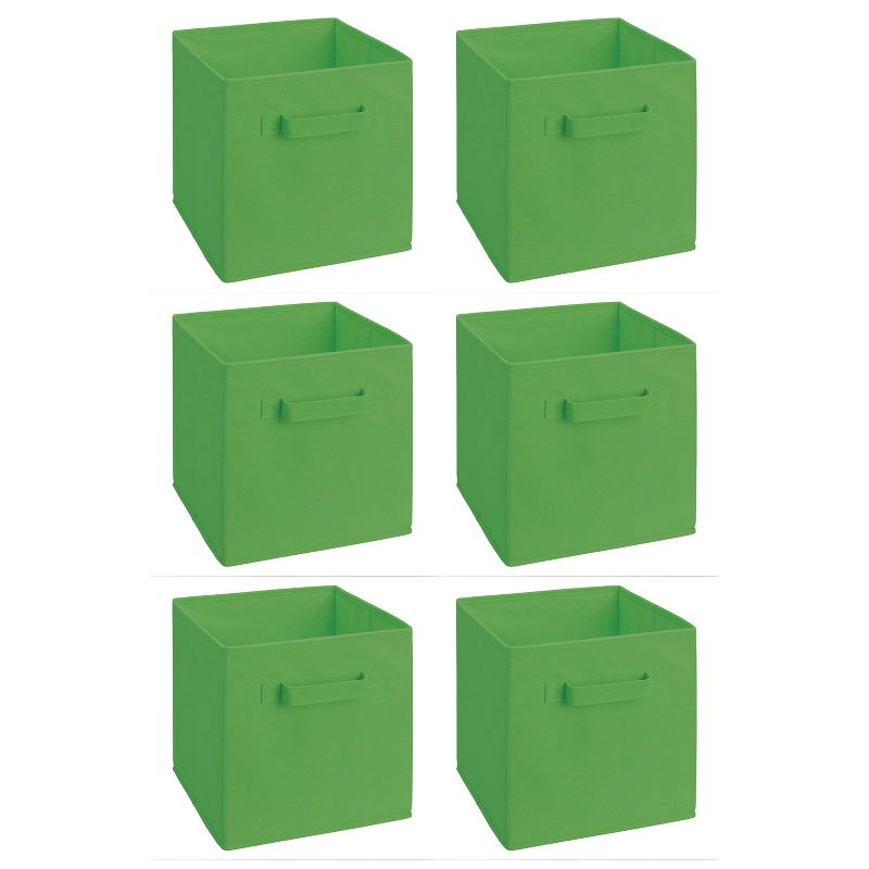 ClosetMaid 870100 Nonwoven Polypropylene Fabric Multiple Item Spacious Storage Organizer Cube with 2 Handle Design, Hunter Green (6 Pack)