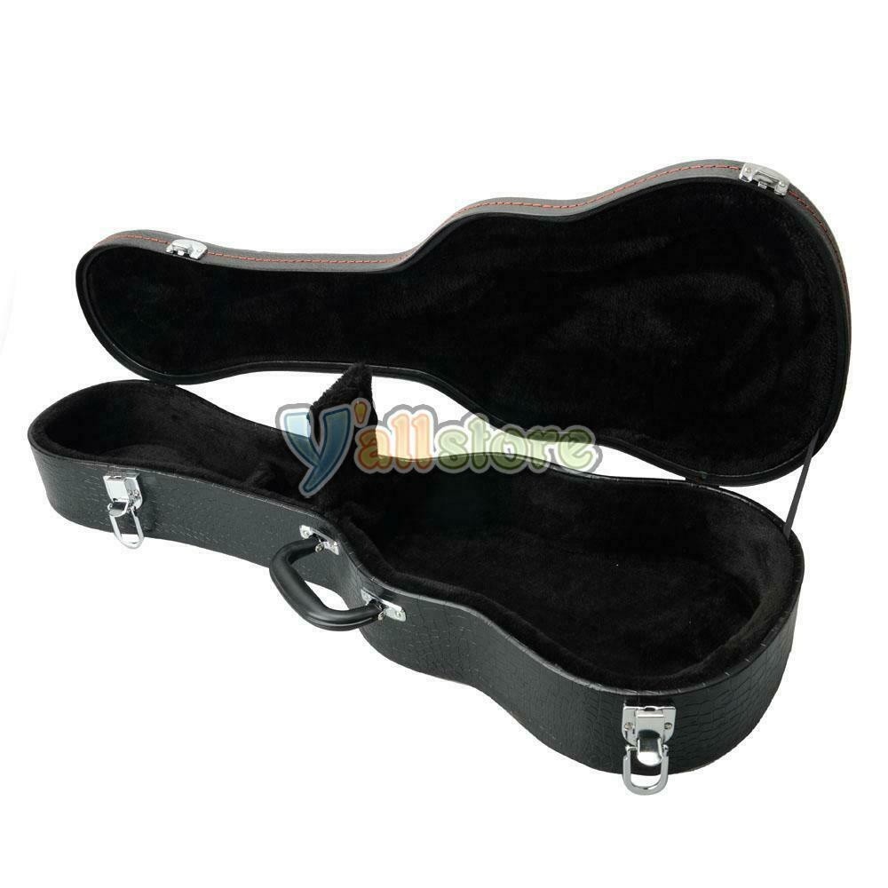 New 26" Black Tenor Python Pattern Leather Ukulele Uku Case Accessories